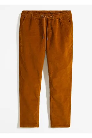 bonprix Vakosamettiset, joustovyötäröiset Regular Fit -housut hieman lyhennetyllä pituudella, Straight