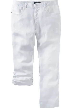 bonprix Regular Fit, pellavahousut, käärittävät lahkeet, Straight