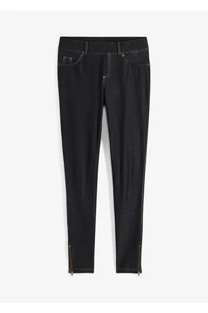 bonprix Farkkutyyliset leggingsit vetoketjuilla