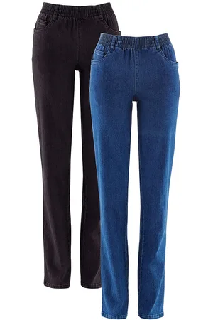 bonprix Suorat joustavat farkut, mid waist (2 kpl/pakkaus), pitkä malli
