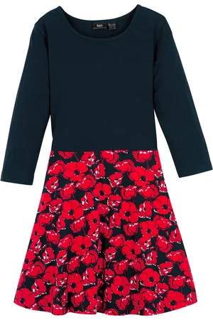 bonprix Lasten luomupuuvillainen jerseymekko, 3/4-hihat