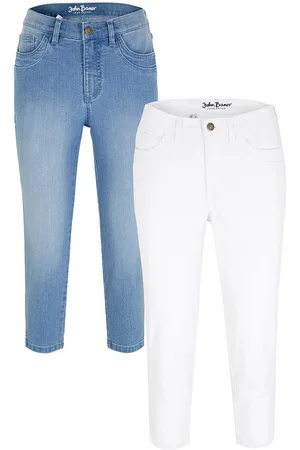 bonprix 3/4-pituiset Slim Fit -farkut, Mid Waist (2 kpl/pakkaus)