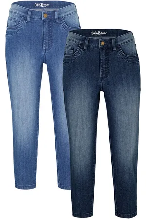 bonprix 3/4-pituiset Slim Fit -farkut, Mid Waist (2 kpl/pakkaus)