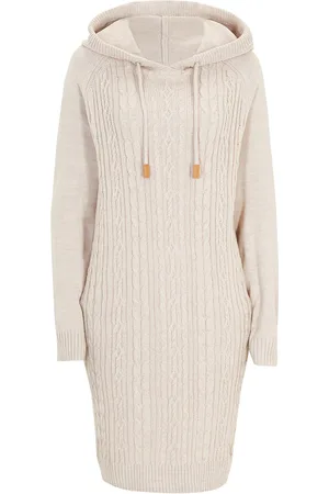 bonprix Hupullinen neulemekko palmikkokuviolla