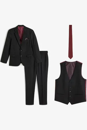 bonprix Slim fit -puku (4-osainen setti): pikkutakki, housut, liivi, solmio