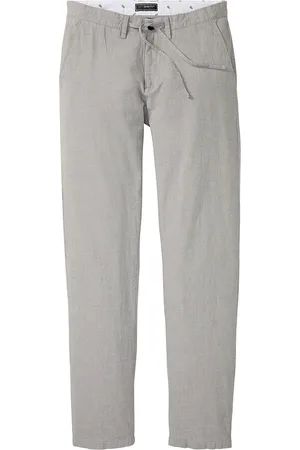 bonprix Pellavaiset Regular Fit -chinohousut joustovyötäröllä, Straight