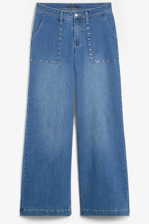 bonprix Leveälahkeiset mid waist -farkut niiteillä