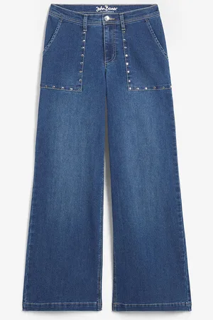 bonprix Leveälahkeiset mid waist -farkut niiteillä
