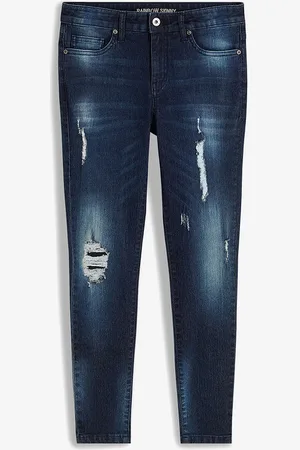 bonprix Lyhennetyt Skinny-farkut destroyed-yksityiskohdilla