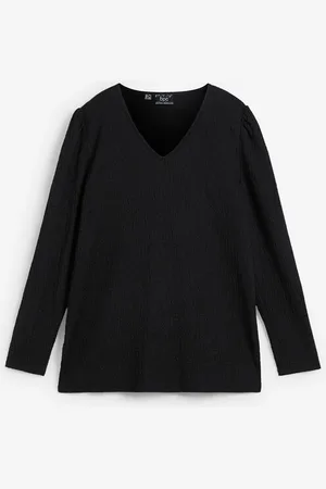 bonprix Pitkähihainen paita kevyillä puhvihihoilla strukturoitua jerseytä
