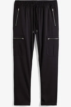 bonprix Kuminauhavyötäröiset Regular Fit Stretch -housut vetoktetjuilla, tapered