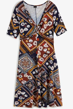 bonprix Painettu jerseymekko drapeerauksella