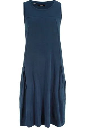 bonprix Polviin ulottuva, taskullinen puuvilla-jerseymekko, hihaton
