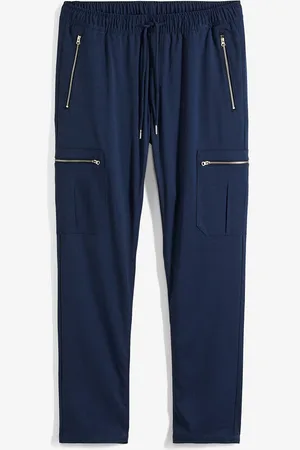 bonprix Kuminauhavyötäröiset Regular Fit Stretch -housut vetoktetjuilla, tapered