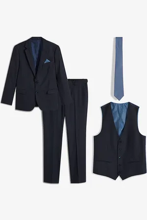 bonprix Slim fit -puku (4-osainen setti): pikkutakki, housut, liivi, solmio