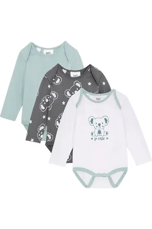 bonprix Vauvan pitkähihainen body luomupuuvillasta (3 kpl/pakkaus)