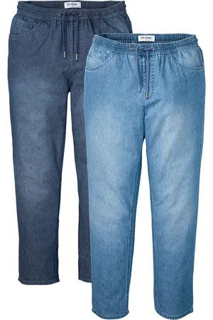 bonprix Kuminauhavyötäröiset farkut kesäistä denimiä, Classic Fit (2kpl/pakkaus)