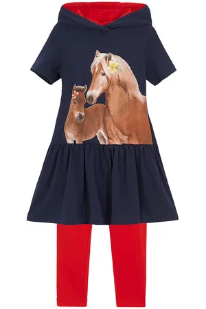 bonprix Tyttöjen jerseymekko ja leggingsit luomupuuvillasekoitetta (2-os. setti)
