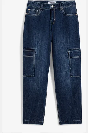 bonprix Joustavat cargofarkut, mid waist
