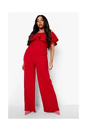 Boohoo Plus Bardot And Wide Leg Trouser Co-ord