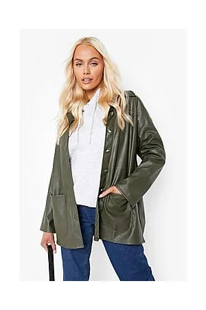 Boohoo Faux Leather Pocket Detail Shacket