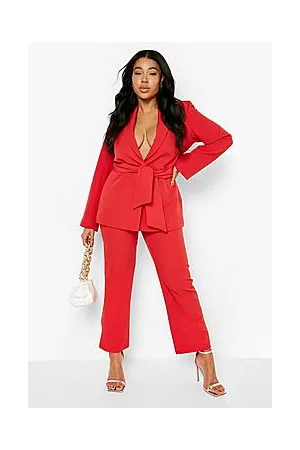 Boohoo Plus Slim Fit Tailored Ankle Grazer Trousers