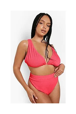 Boohoo Plus Crinkle Triangle Bikini