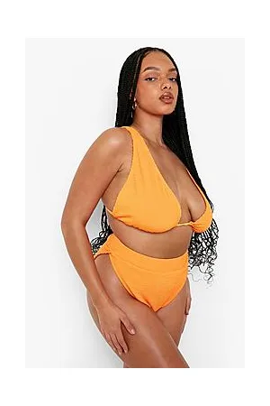 Boohoo Plus Crinkle Triangle Bikini