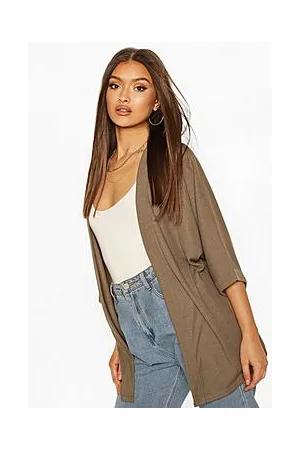 Boohoo Rib Wide Sleeve Kimono