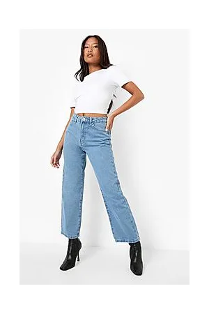 Boohoo Petite 28" Leg High Waist Boyfriend Jean