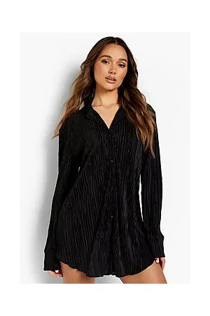Boohoo Plisse Pleated Night Shirt