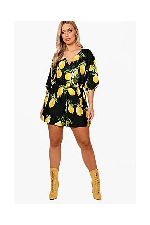 Boohoo Plus Wrap Front Playsuit