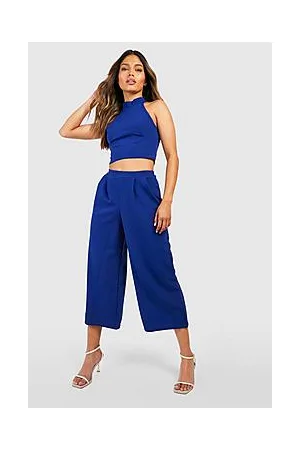 Boohoo High Neck Crop and Culotte Co-Ord Set