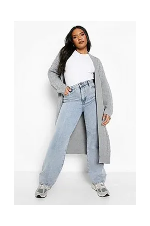 Boohoo Plus Recycled Cable Maxi Cardigan