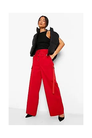Boohoo Tab Side Pocket Cargo Wide Leg Trouser