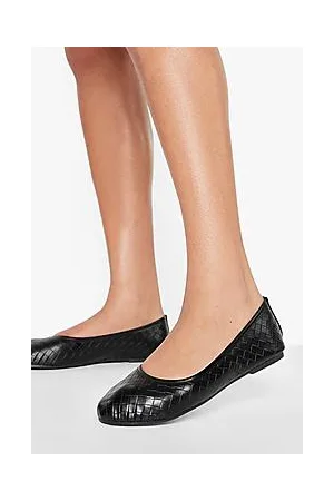 Boohoo Wide Fit Woven Round Toe Ballet Flats