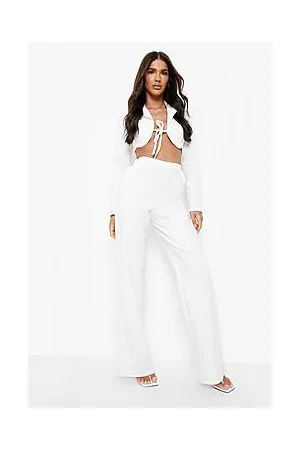 Boohoo Corset Cropped Blazer & Wide Leg Trousers