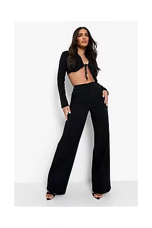 Boohoo Corset Cropped Blazer & Wide Leg Trousers