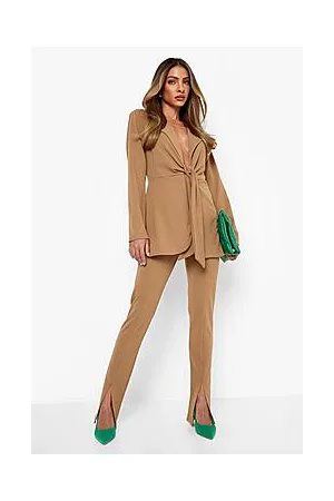 Boohoo Split Front Slim Fit Trousers