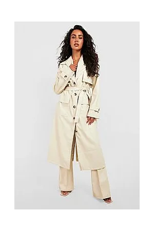 Boohoo Faux Leather Trench Coat