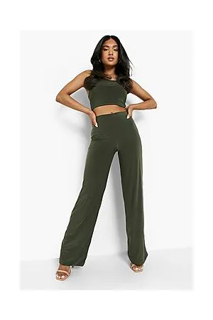 Boohoo Petite Double Layer Crop Top & Trouser Co-Ord