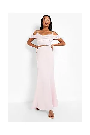Boohoo Occasion Matte Satin Fit & Flare Maxi Skirt