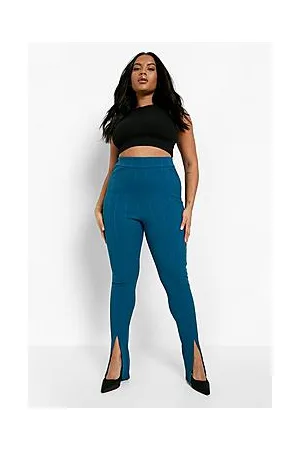 Boohoo Plus Bandage Rib Split Hem Legging