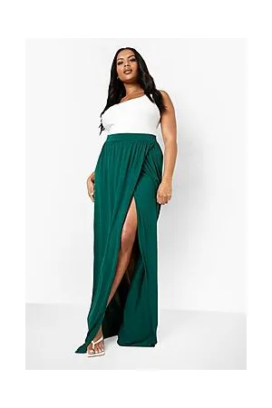 Boohoo Plus Jersey Wrap Maxi Skirt