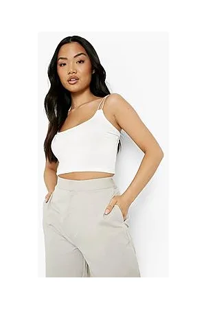 Boohoo Petite Double Strap Scoop Neck Crop Cami
