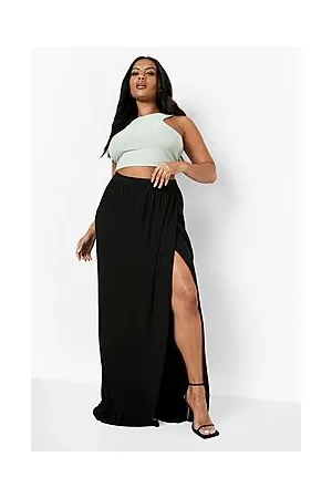 Boohoo Plus Jersey Wrap Maxi Skirt
