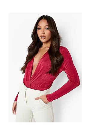 Boohoo Tall Wrap Long Sleeve Bodysuit