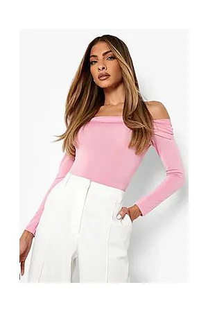 Boohoo Off Shoulder Slinky Long Sleeve Bodysuit