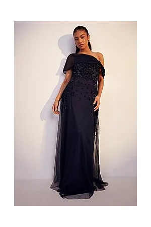 Boohoo Petite Bridesmaid Hand Embellished Bow Maxi