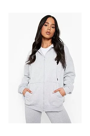 Boohoo Petite Recycled Oversized Zip Through Hoodie